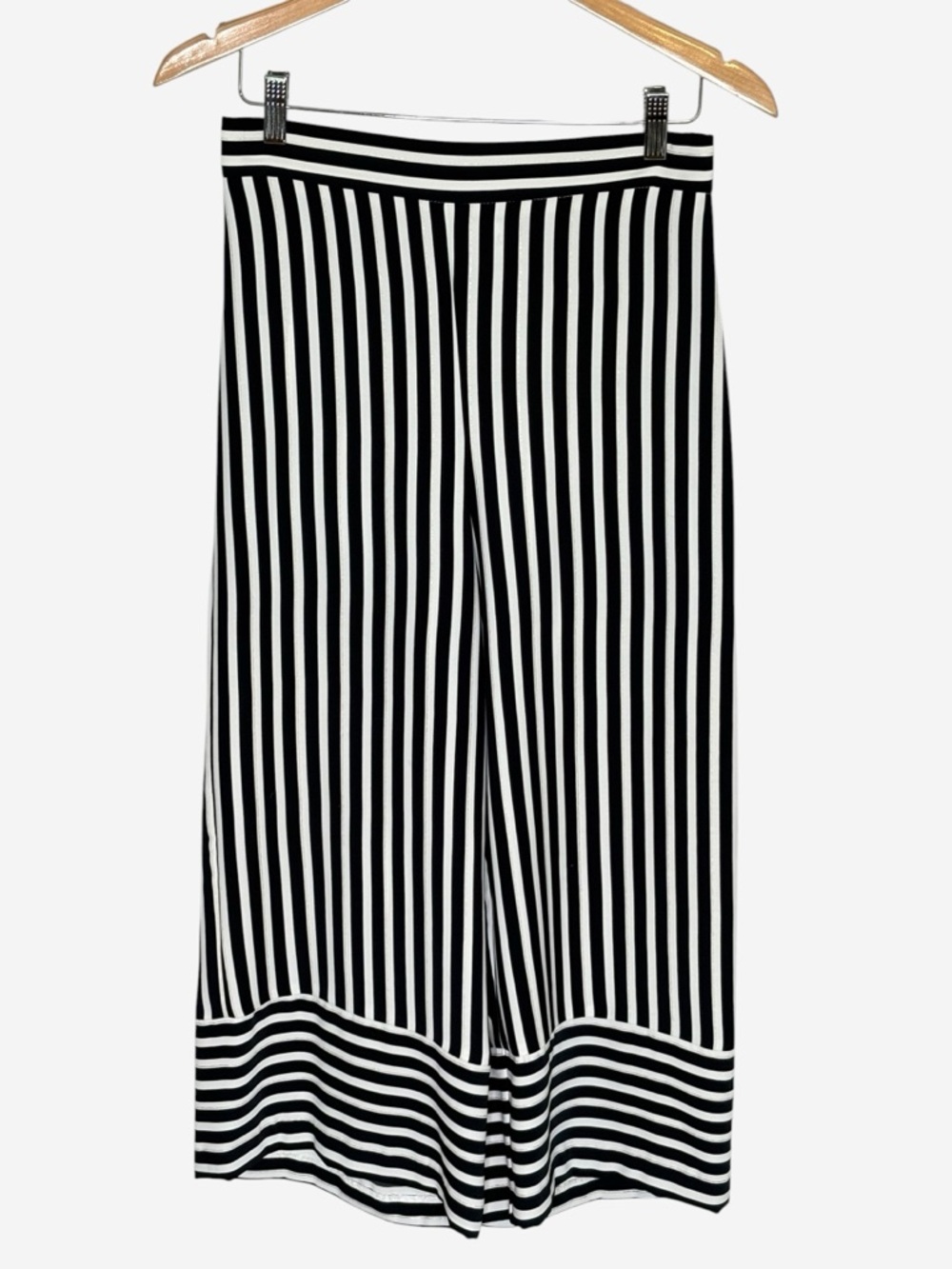 Joseph Ribkoff Midnight Navy Striped Wide Leg Culotte Pants Size 6 Style 221341 - Picture 5 of 12